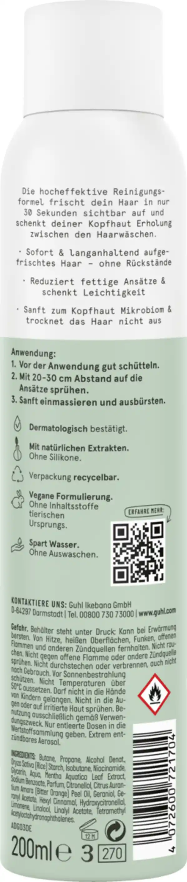 Bild 2 von Guhl 30_Sekunden Trockenshampoo Pure Frische, 200 ml