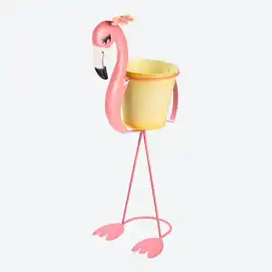 Deko-Flamingo-Figur mit Blumentopf Höhe ca. 45,5cm