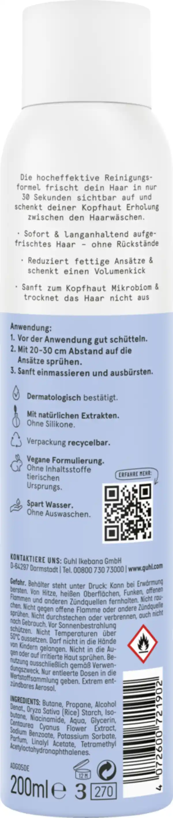 Bild 2 von Guhl 30_sek Trockenshampoo Volumen & Frische, 200 ml