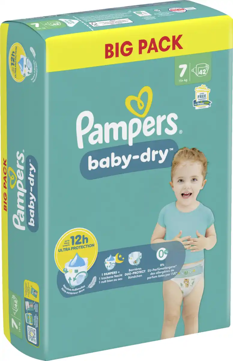 Bild 2 von Pampers Baby Dry Windeln Gr.7 Extra Large 15kg Big Pack