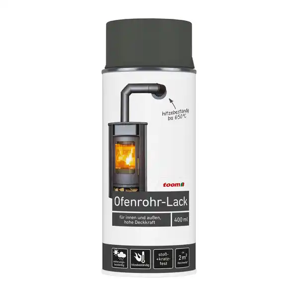 Bild 1 von toom Ofenrohr-Lack schwarz seidenmatt 400 ml