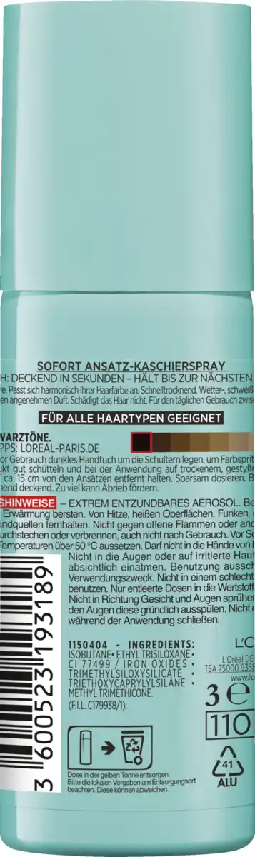 Bild 2 von L’Oréal Paris Magic Retouch Ansatz-Kaschierspray Schwarz, 75 ml