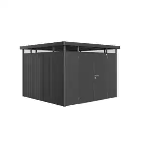 Biohort Gerätehaus 'HighLine H6' 315 x 315 cm dunkelgrau-metallic mit Doppeltür