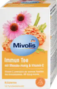 Mivolis Kräutertee, Immun Tee mit Manuka-Honig & Vitamin C (14 Beutel)