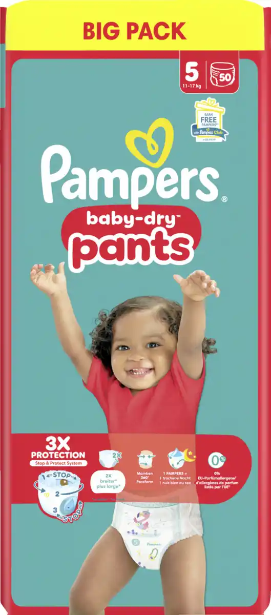 Bild 1 von Pampers Baby Dry Pants Windeln Gr.5 Junior 11-17kg Big Pack