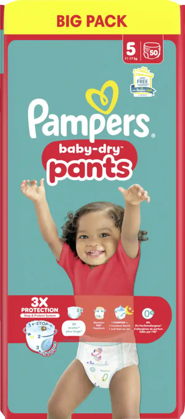 Bild 1 von Pampers Baby Dry Pants Windeln Gr.5 Junior 11-17kg Big Pack