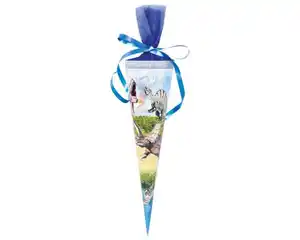 Schultüte glänzend bedruckt rund ungefüllt 35 cm