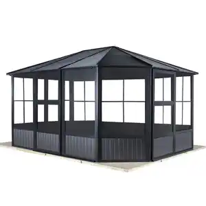Sojag Pavillon 'Charleston 12 x 15' anthrazit 384 x 489 x 281 cm
