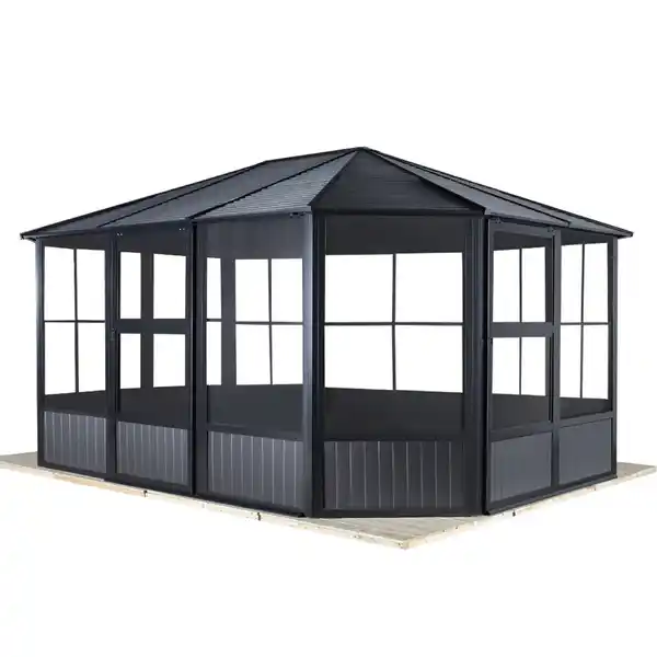 Bild 1 von Sojag Pavillon 'Charleston 12 x 15' anthrazit 384 x 489 x 281 cm