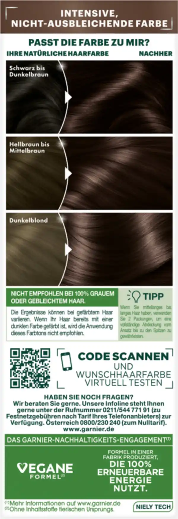 Bild 4 von Garnier Nutrisse Farbsensation Dauerhafte Haarfarbe Coloration 4.15 Tiramisu