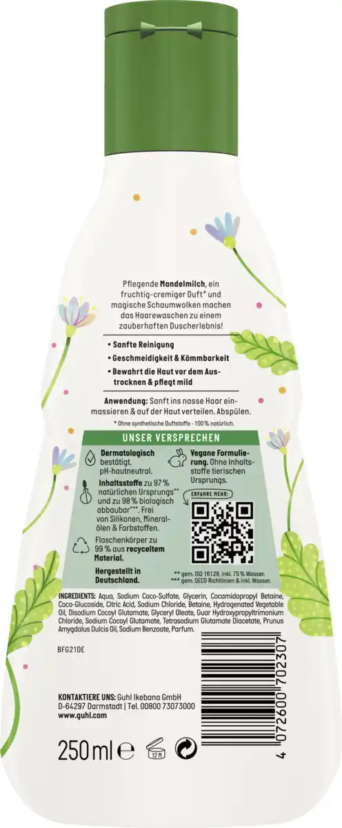 Bild 2 von Guhl Kids 3in1 Shampoo Spülung Duschgel Mandelmilch, 250 ml