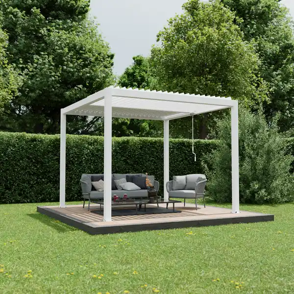 Bild 1 von Ximax Pergola 'Shade' weiß mit Beleuchtung 296 x 230 x 290 cm