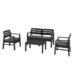 PROGARDEN Balkonmöbel-Set 'Java' anthrazit 5-teilig