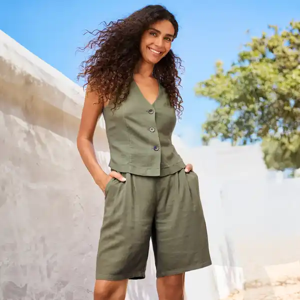 Bild 3 von Damen-Shorts mit Leinen-Anteil