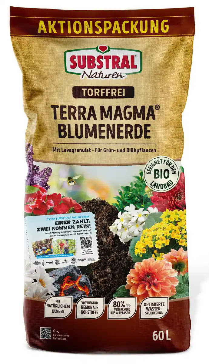 Bild 1 von Substral Naturen Blumenerde Terra Magma 60 L Aktionspackung torffrei