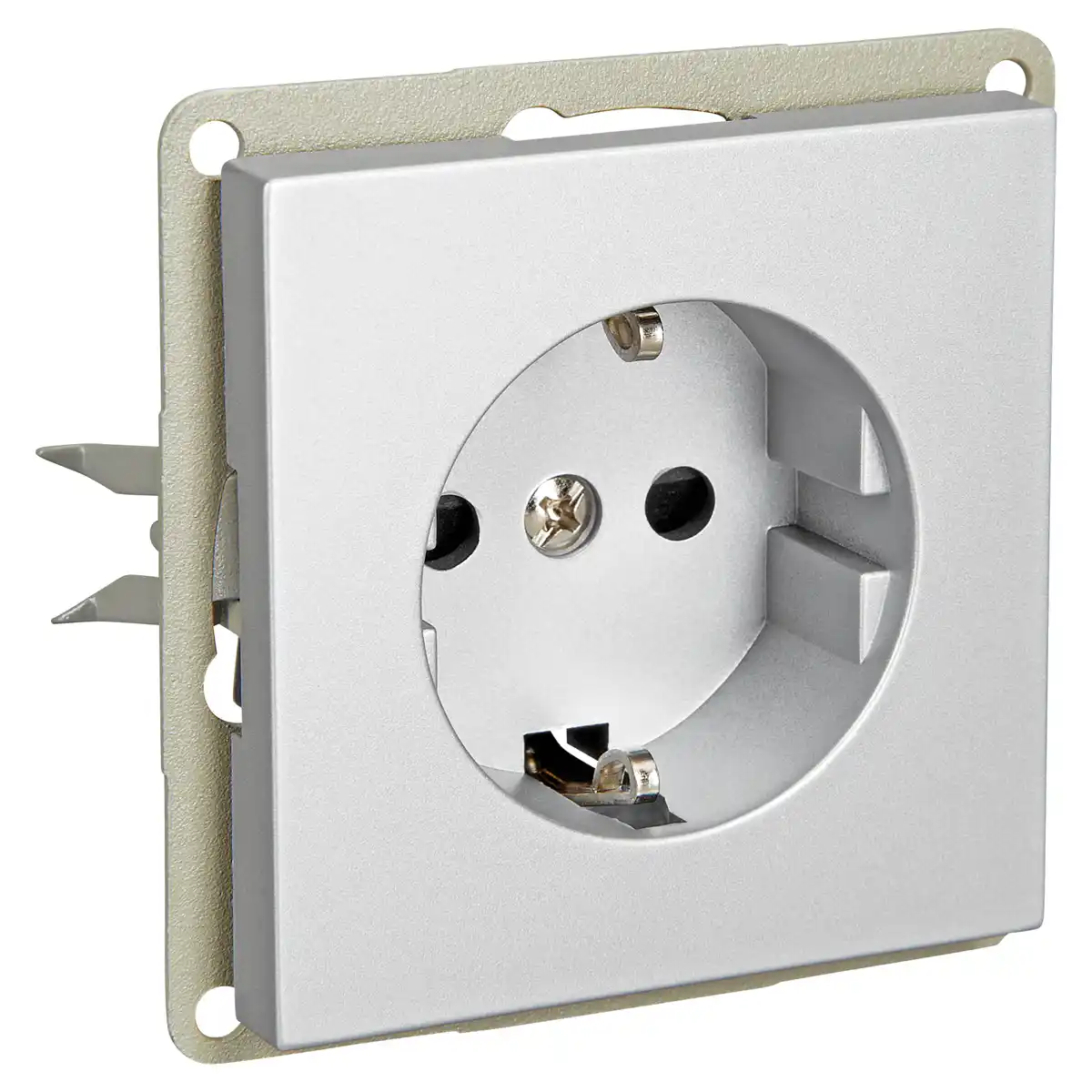 Bild 1 von toom Schutzkontakt-Steckdoseneinsatz 'Design Line' silbern