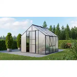 Vitavia Gewächshaus 'Meridian 1 6700' 254,4 x 254,4 cm mit 4 mm Hohlkammerplatten schwarz
