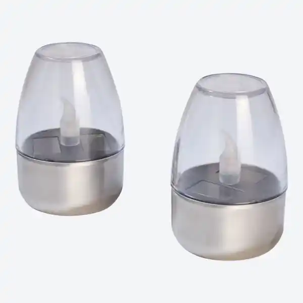 Bild 2 von Solar-Tischlicht mit Edelstahl, 2er-Pack