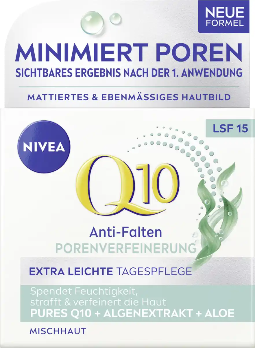 Bild 1 von NIVEA Q10 Anti-Falten Porenverfeinerung Extra Leichte Tagespflege LSF 15, 50 ml