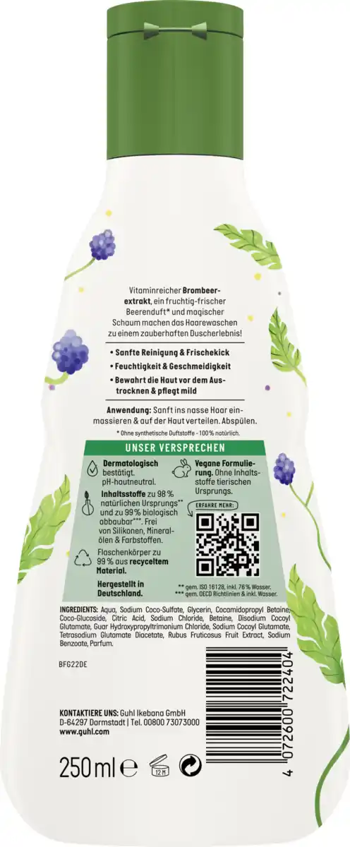 Bild 2 von Guhl Kids 2in1 Shampoo Duschgel Brombeerextrakt, 250 ml