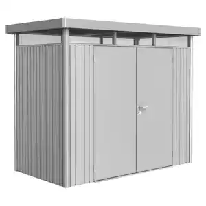 Biohort Gerätehaus "HighLine" H1 silbern Doppeltür