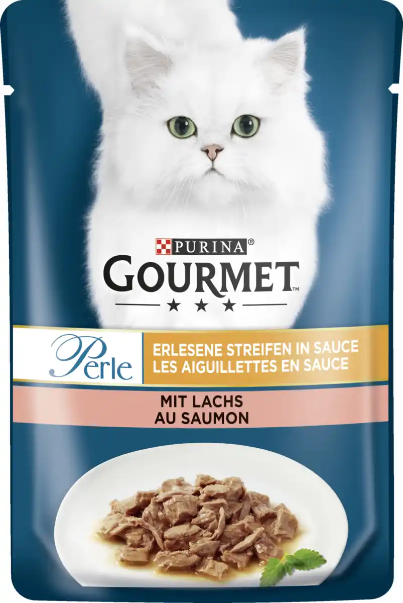 Bild 1 von Gourmet Perle Erlesene Streifen mit Lachs in Sauce, 85 g