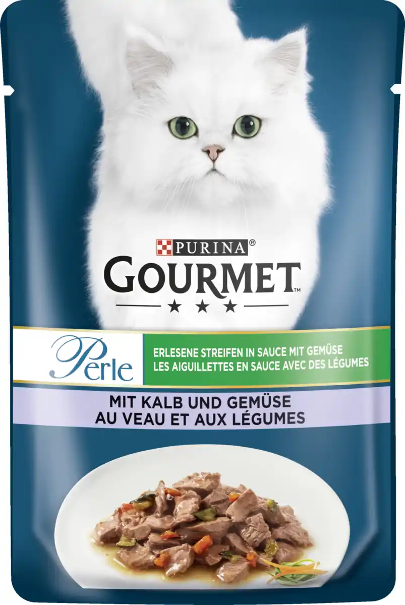 Bild 1 von Gourmet Perle Erlesene Streifen in Sauce mit Kalb und Gemüse, 85 g