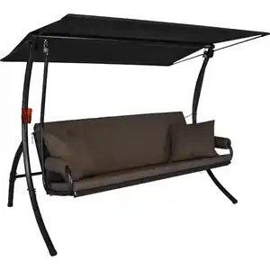 Angerer Freizeitmöbel Hollywoodschaukel 'Elegance Joy' taupe 3-Sitzer 210 x 145 x 160 cm