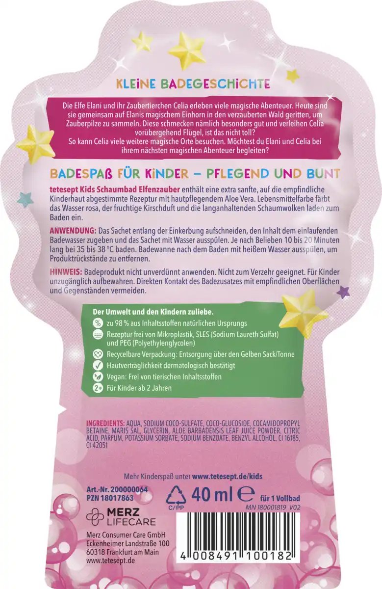 Bild 2 von tetesept Kinder Badespaß Schaumbad Elfenzauber, 40 ml