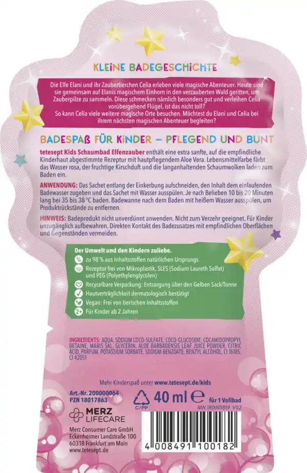 Bild 2 von tetesept Kinder Badespaß Schaumbad Elfenzauber, 40 ml