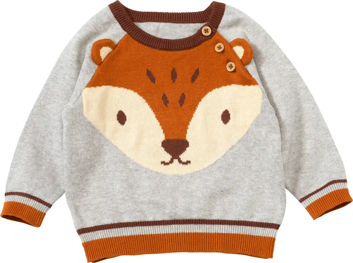 Bild 1 von ALANA Pullover aus Strick mit 3D-Applikation, grau, Gr. 86