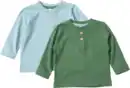 Bild 1 von ALANA Langarmshirts mit Knopfleiste, blau + grün, Gr. 86