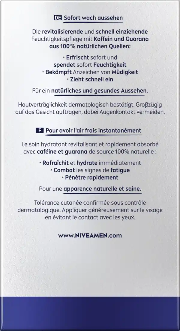 Bild 2 von NIVEA MEN Active Energy Anti-Müdigkeit Feuchtigkeitspflege, 50 ml