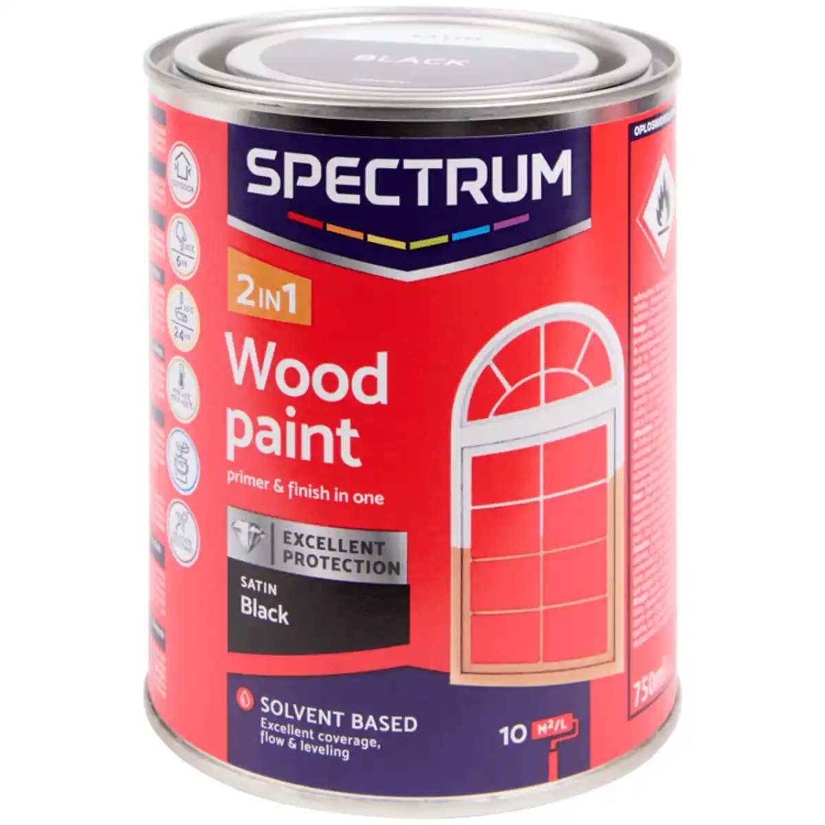 Bild 1 von Spectrum 2-in-1 Holzlack Seidenglanz Schwarz