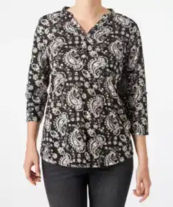 Shirt Paisley, schwarz bedruckt