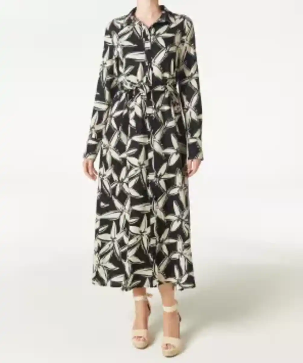 Bild 1 von Blusenkleid mit Gürtel, schwarz/weiß