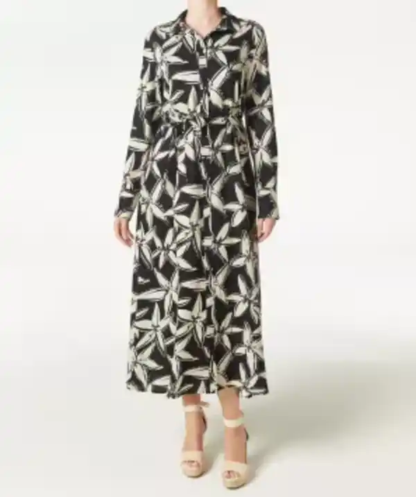 Bild 1 von Blusenkleid mit Gürtel, schwarz/weiß