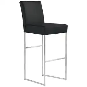 Musterring Barhocker Nova, Schwarz, Metall, Leder, Echtleder, eckig, 47x112x60 cm, Lederauswahl, Esszimmer, Barmöbel, Barhocker