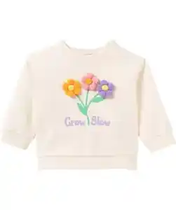 Sweatpullover mit Blumen, natur melange
