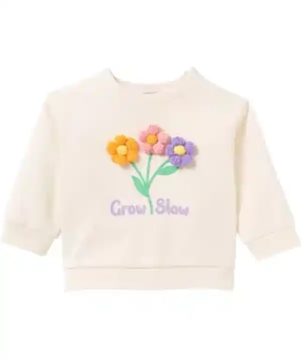 Bild 1 von Sweatpullover mit Blumen, natur melange