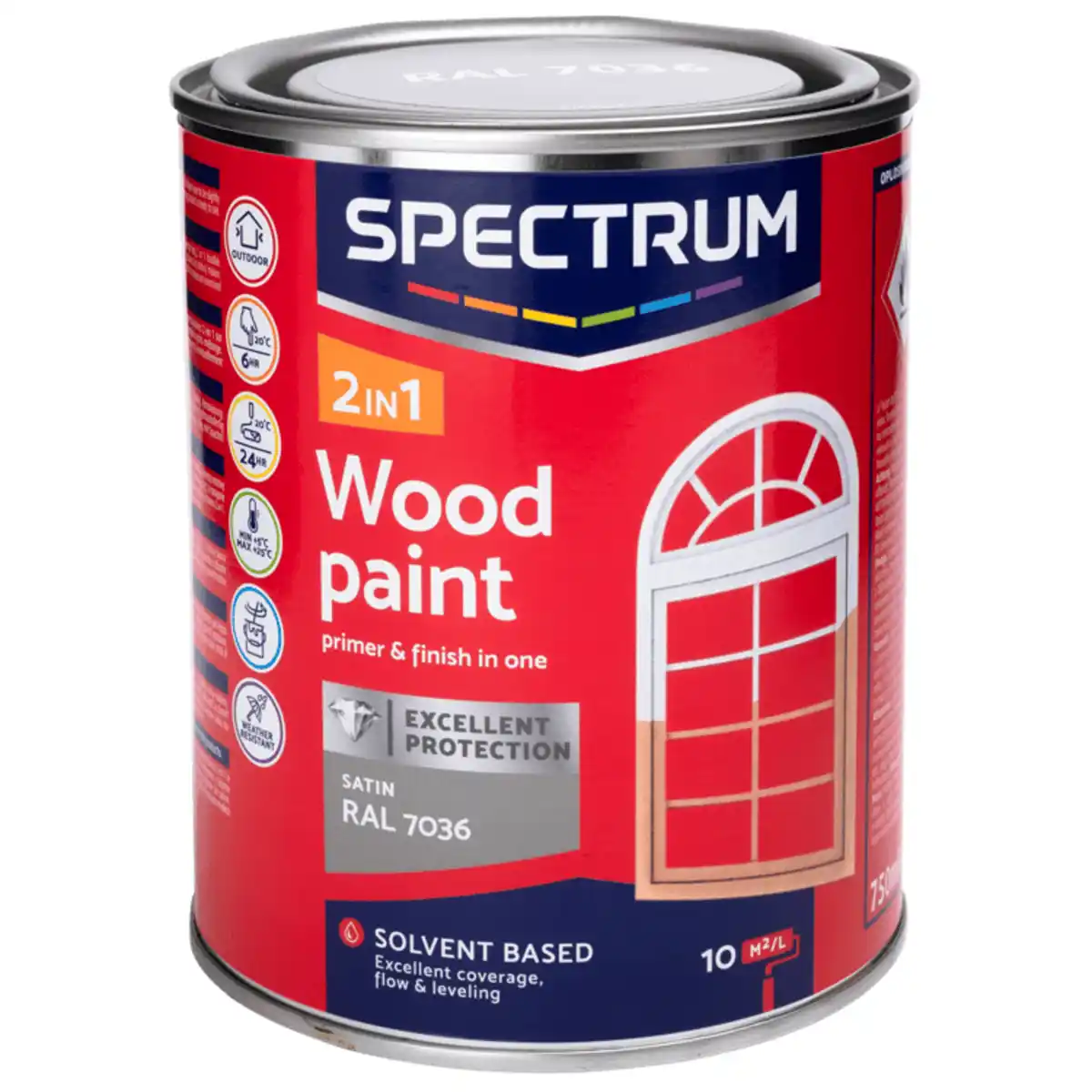 Bild 1 von Spectrum 2-in-1 Holzlack Seidenglanz RAL 7036