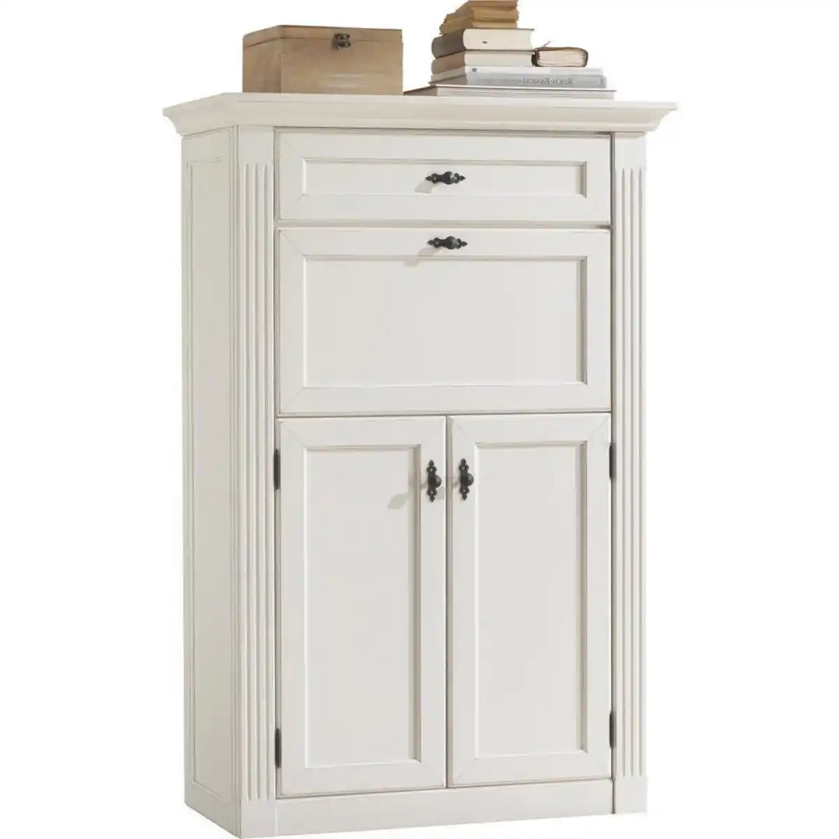 Bild 1 von Landscape Sekretär Maisonette, Weiß, Metall, furniert, 1 Schubladen, 91x137x40 cm, Arbeitszimmer, Schreibtische, Sekretäre