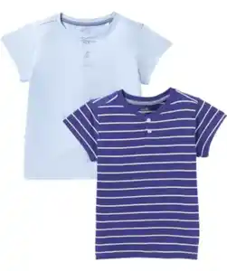 T-Shirts mit Knöpfen, dunkelblau/hellblau