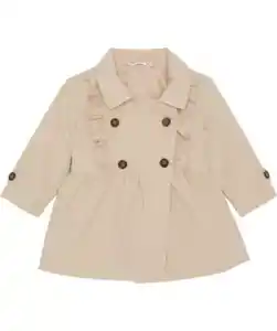Trenchcoat mit Rüschen, naturfarben