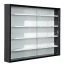 Bild 1 von Mid.you Hängevitrine, Schwarz, Weiß, Holzwerkstoff, 4 Fächer, 80x60x10 cm, hängend, Wohnzimmer, Wohnwände, Vitrinenschränke