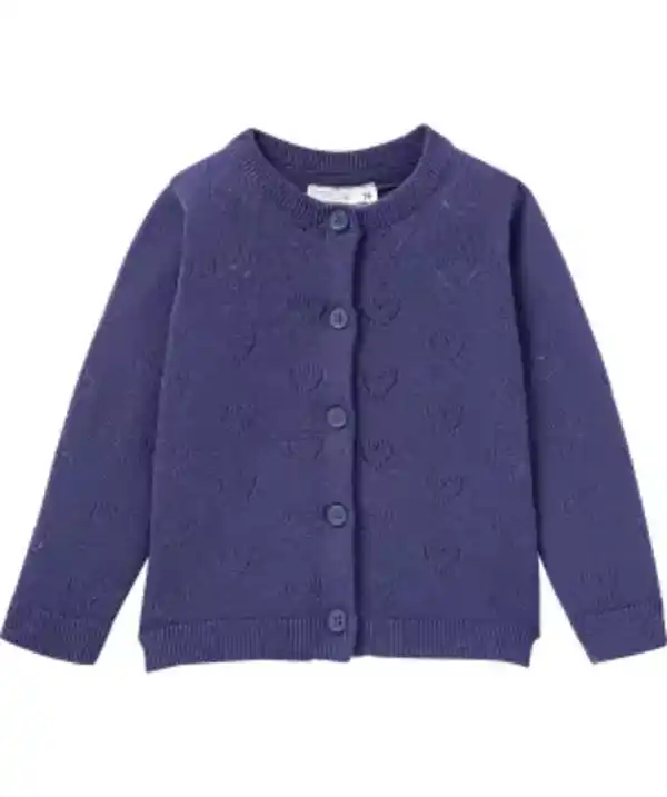 Bild 1 von Strickjacke mit Lochmuster, dunkelblau