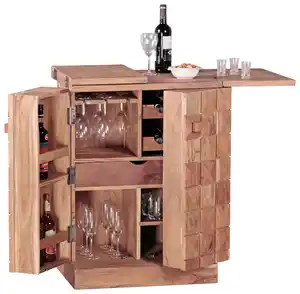 Barschrank ca. 64x91 cm Akazie massiv, Akaziefarben