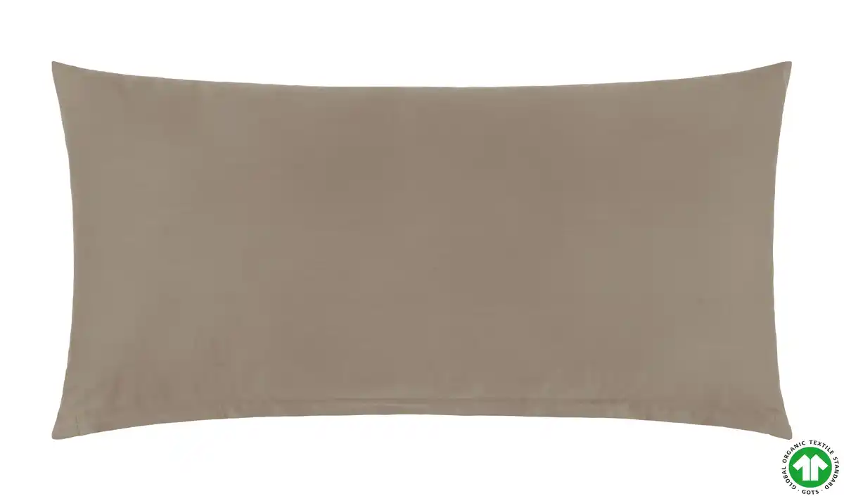 Bild 1 von Kissenhülle Bio-Eva Uni in Taupe ca. 40x80cm, Taupe