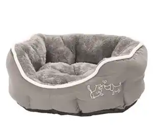 Dehner Lieblinge Kuschelbett Sammy, oval, grau
