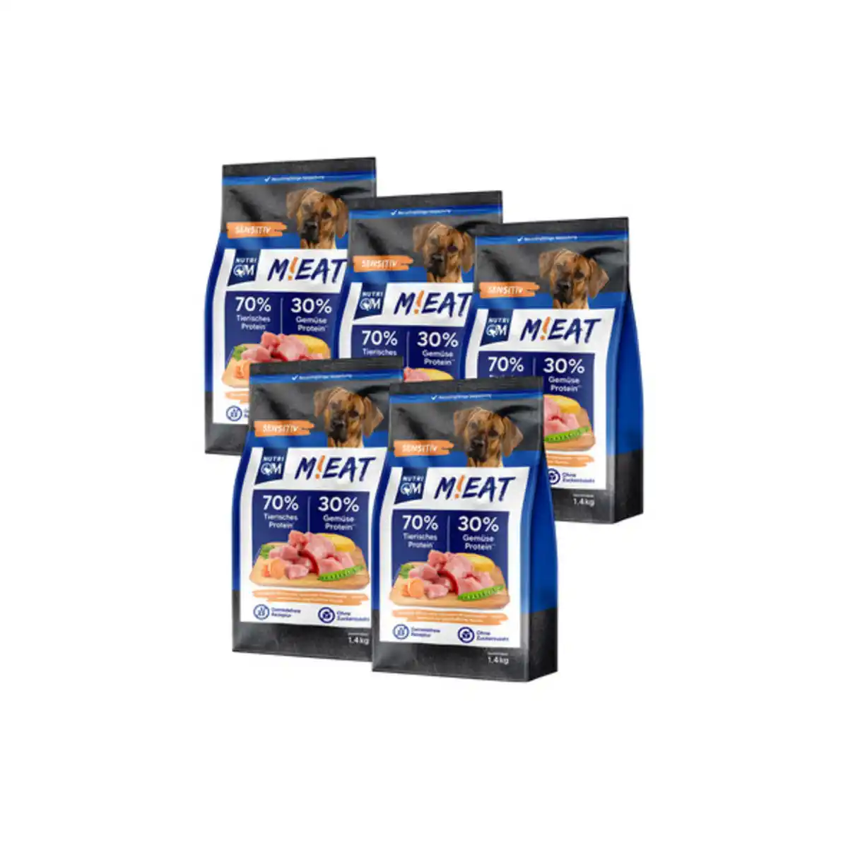 Bild 1 von Hunde-Trockenfutter M!eat, Sensitiv, 5 x 1,4 kg
